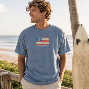 USA Flag T-Shirt - Blessed Is the Nation Whose God Is Lord