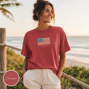 USA Flag T-Shirt - Blessed Is the Nation Whose God Is Lord
