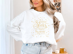 Psalm 147 - He Counts The Stars Christian Sweatshirt | Comfort Colors Sweatshirt